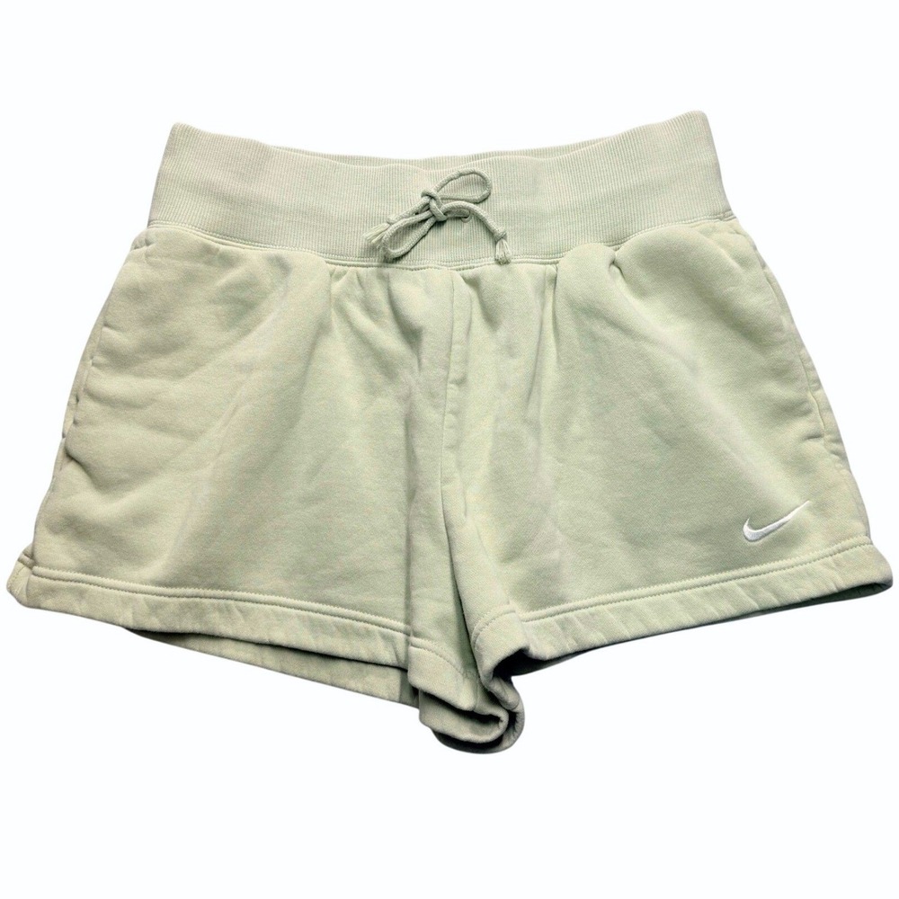 Nike Sportswear Essential Fleece Shorts Light Green Womens sz L gym athleisure